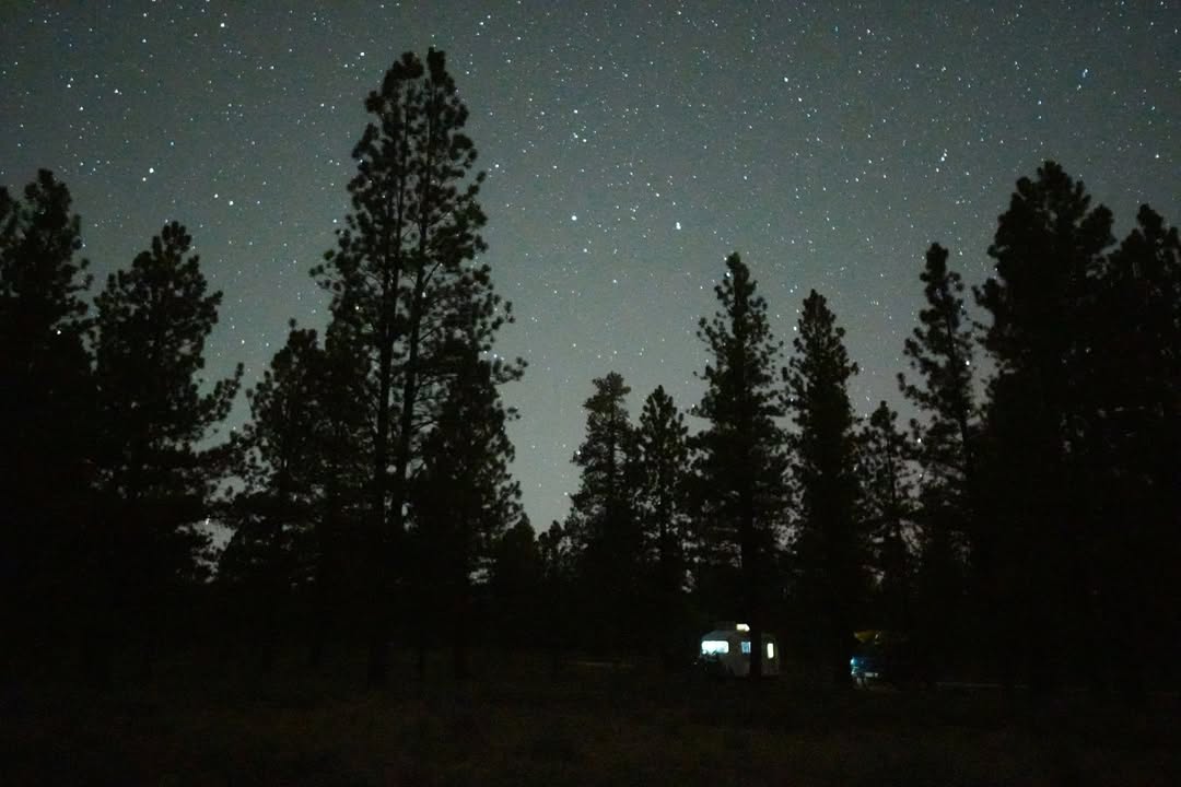 Night sky at campsite