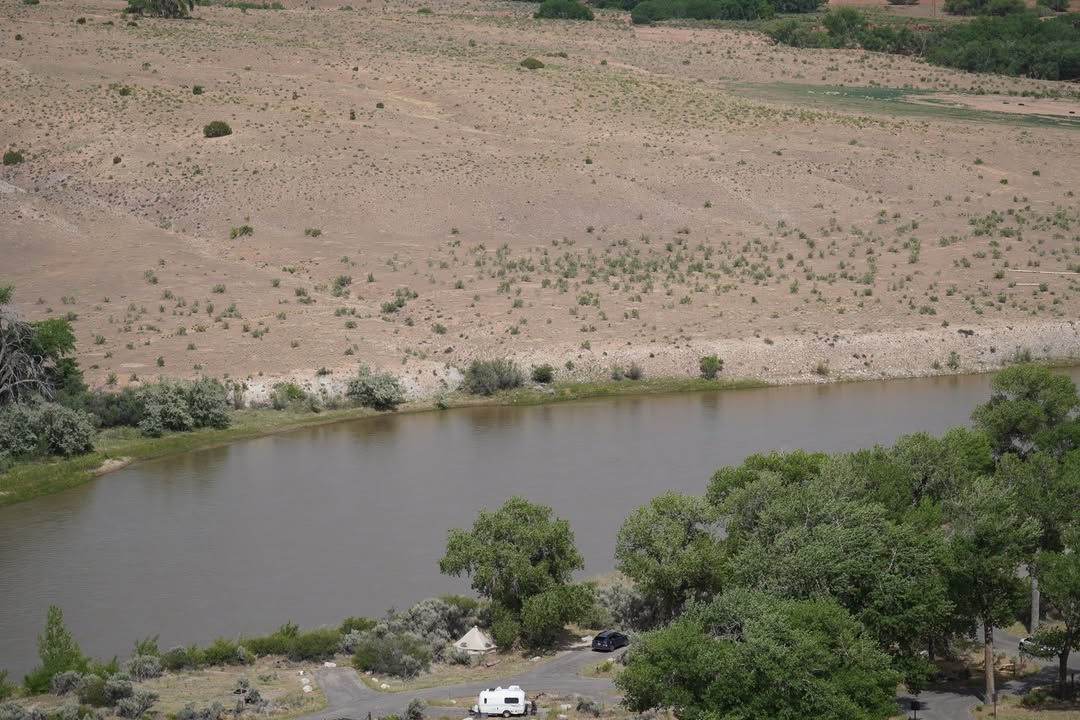 Green River Campground from above with our Camper