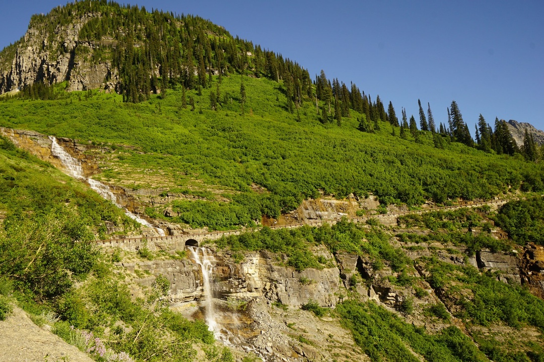 Haystack Falls along Going-To-The-Sun-Road