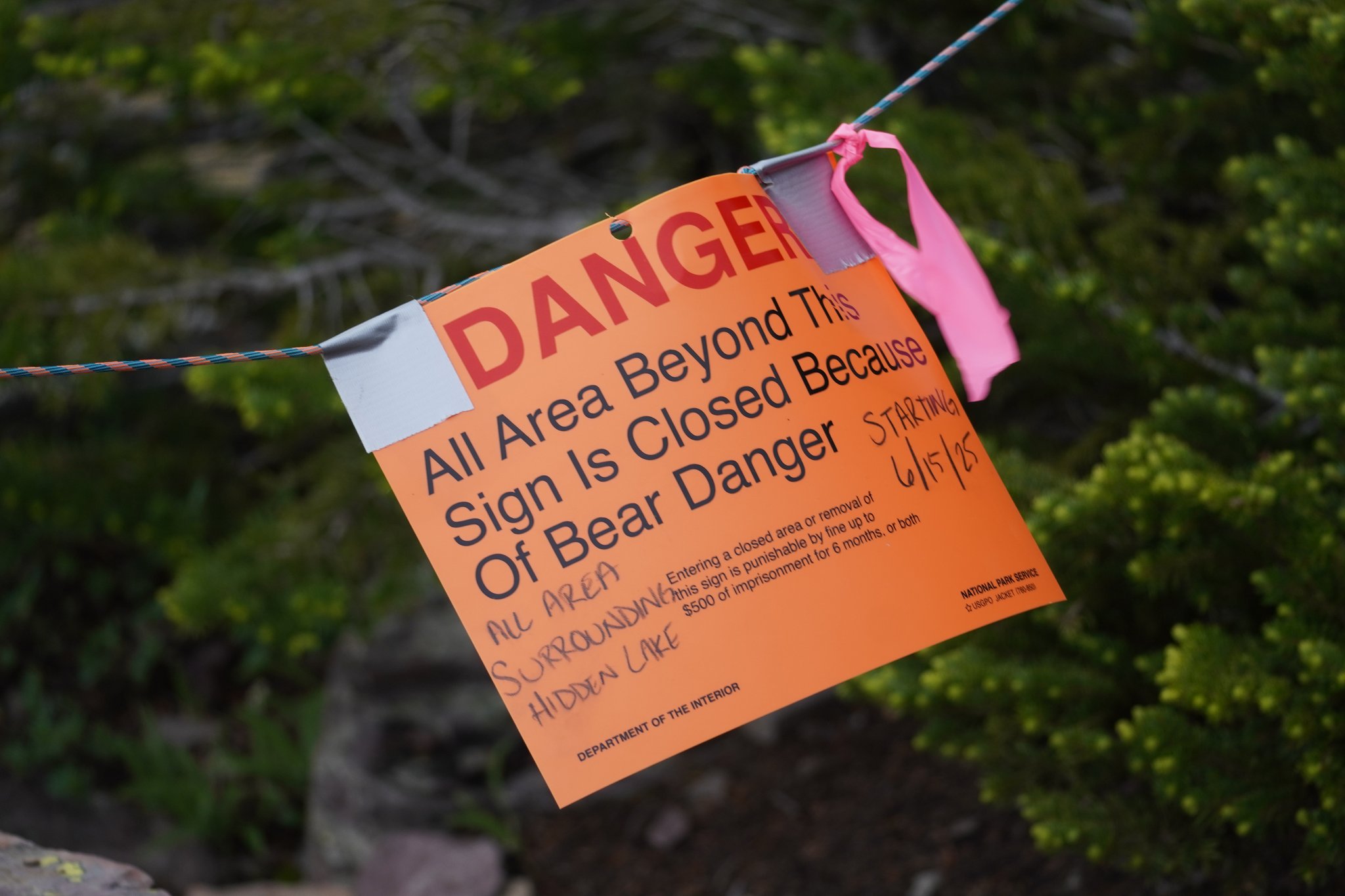 Hidden Lake Overview Trail Closure