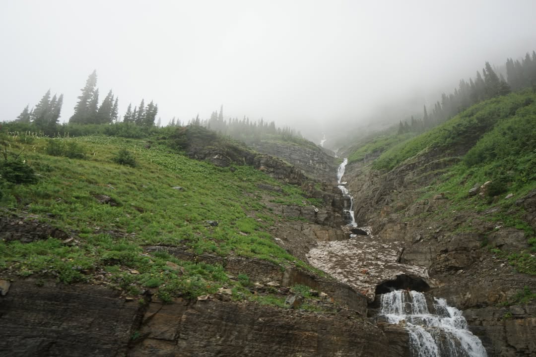 Waterfall along Going-To-The-Sun Road