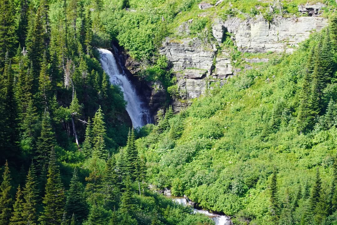 Waterfall along Iceberg Lake Trail