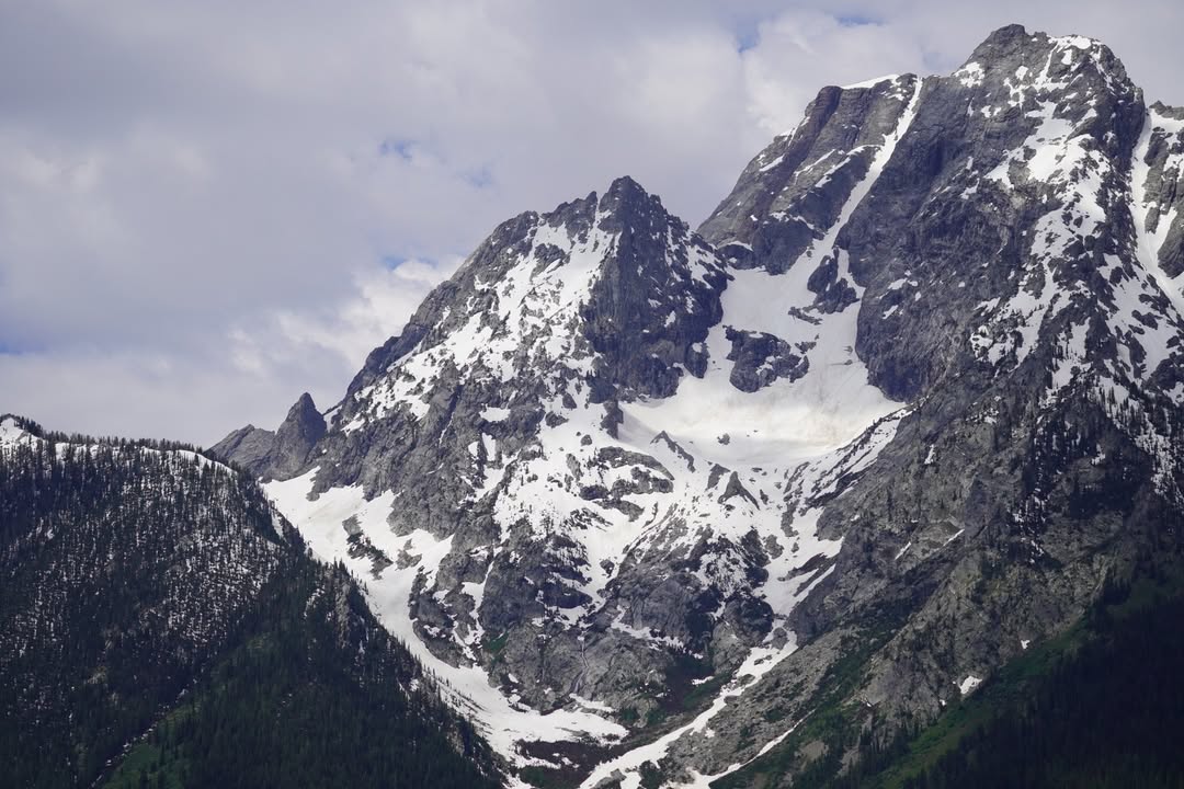 View of Tetons from Jackson Lake boat tour