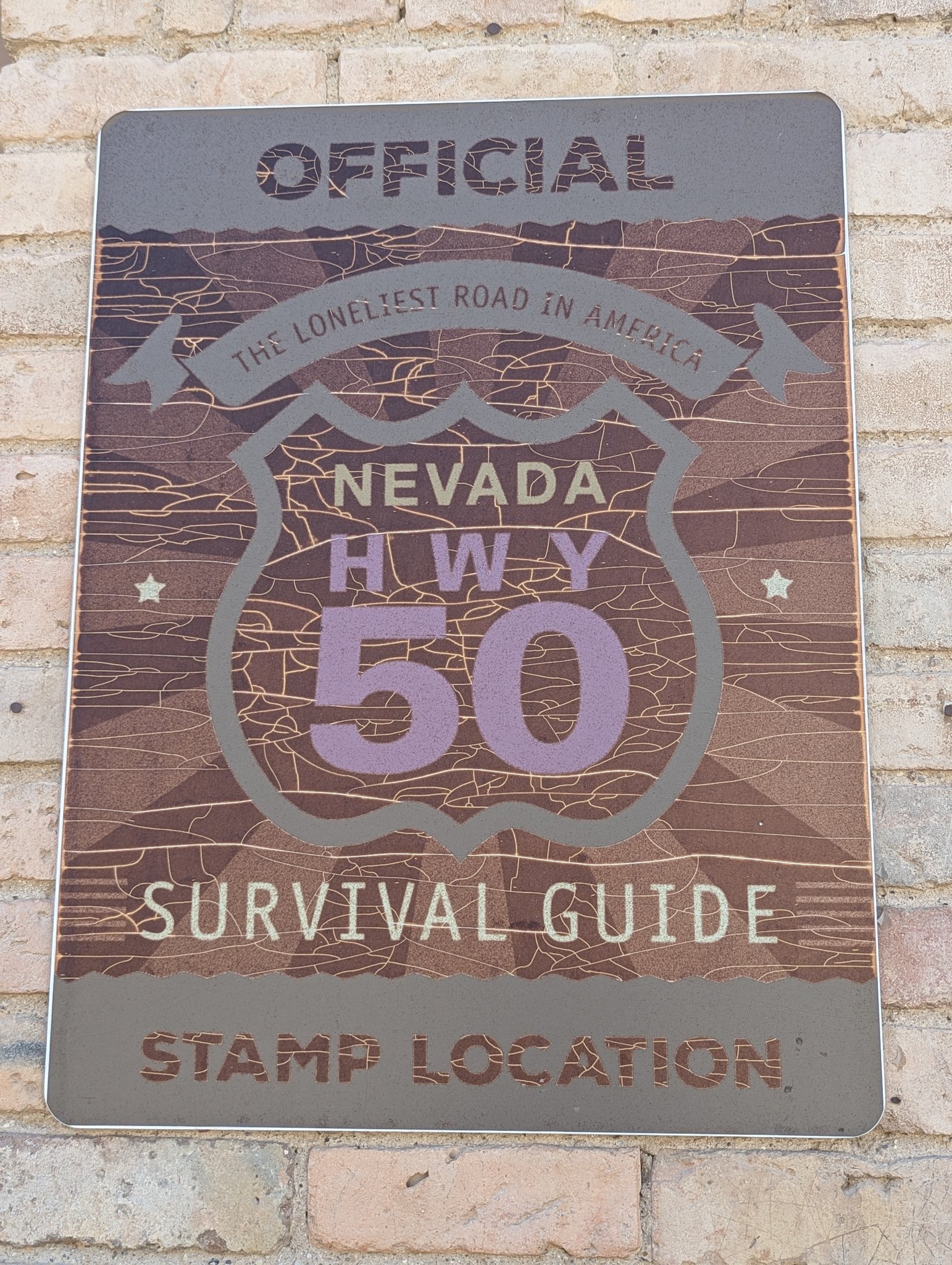 Loneliest Road in America Sign outside Museum