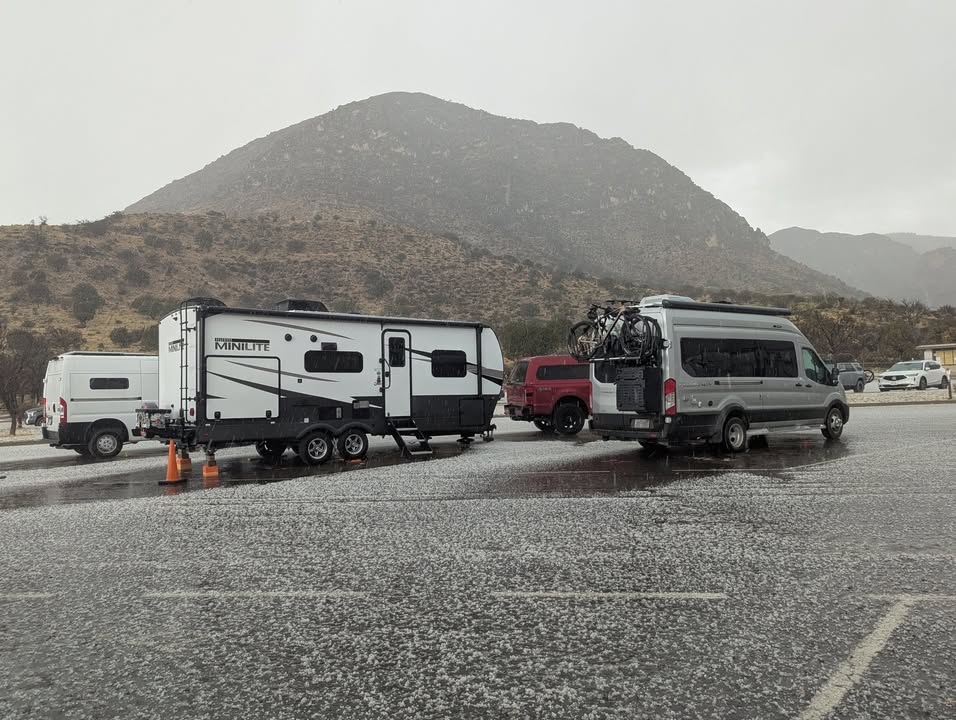 Hailstorm at Guadalupe MOuntain Campground