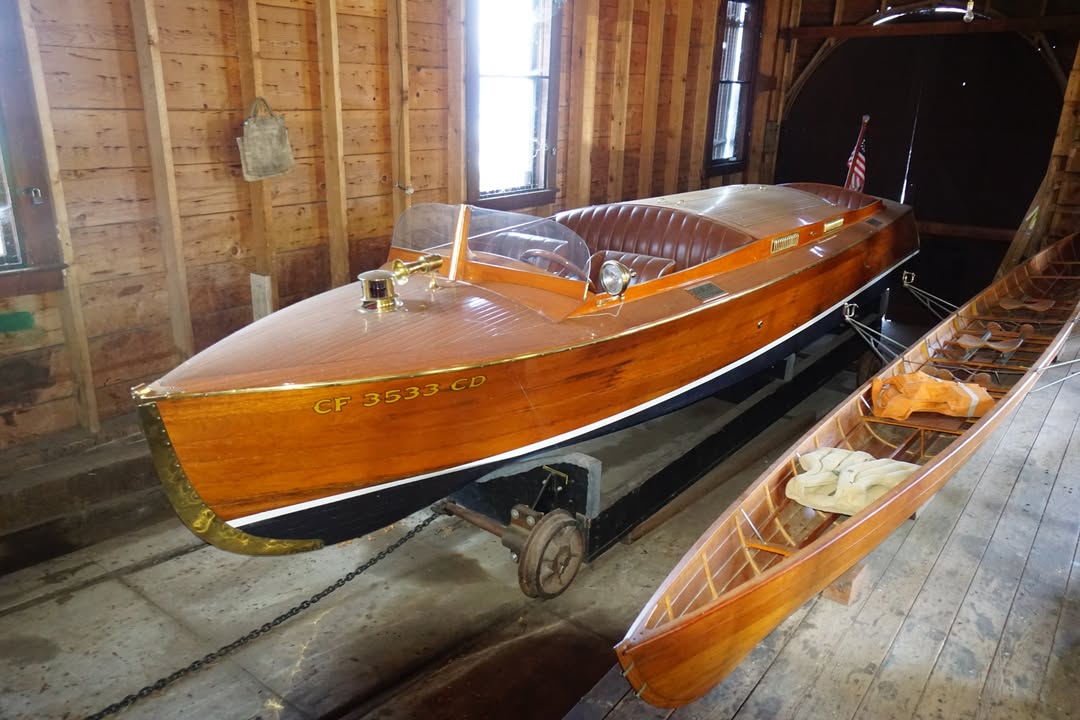 Antique boat at Sugar Pine Point State Park