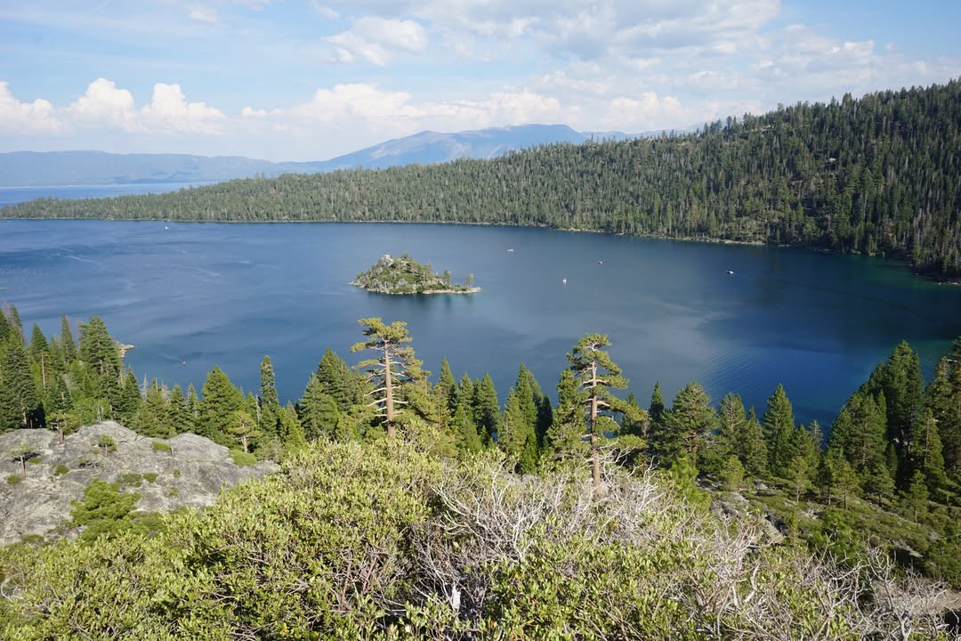 Emerald Bay from above at Lake Tahoe