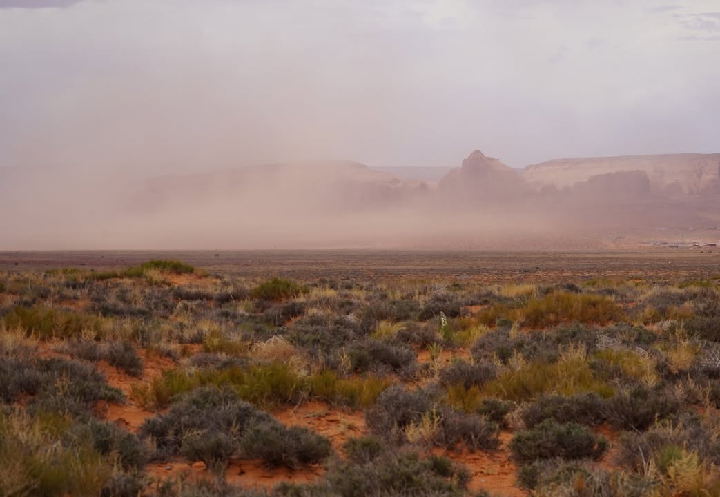 Dust Storm at Monument Valley