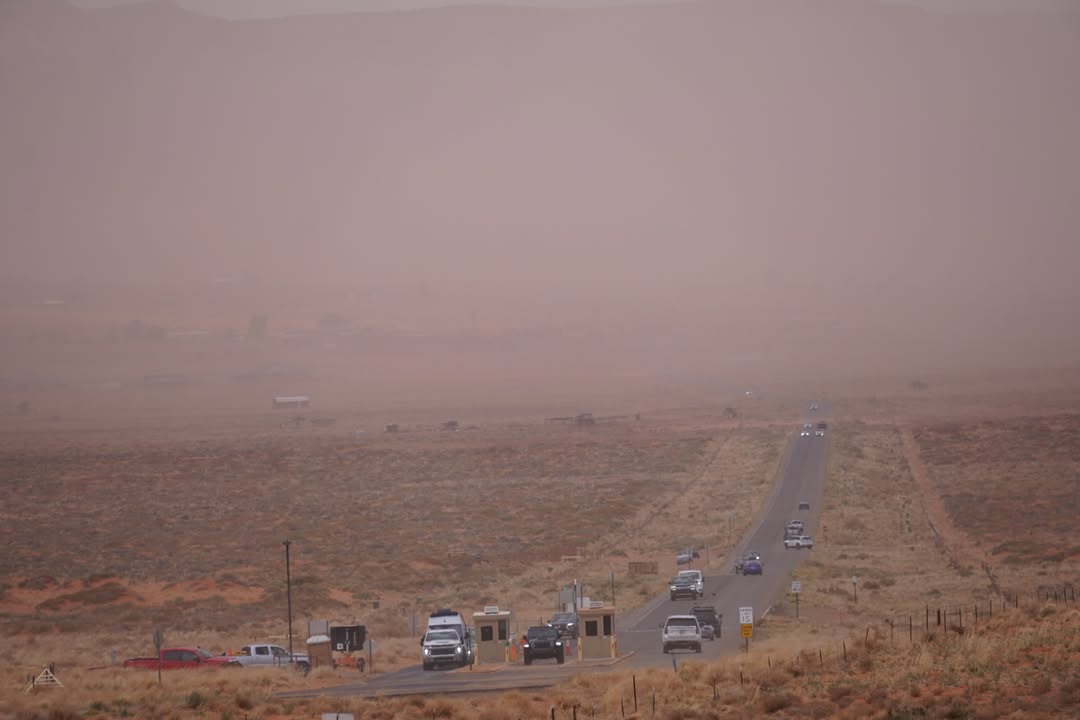 Dust Storm at Monument Valley