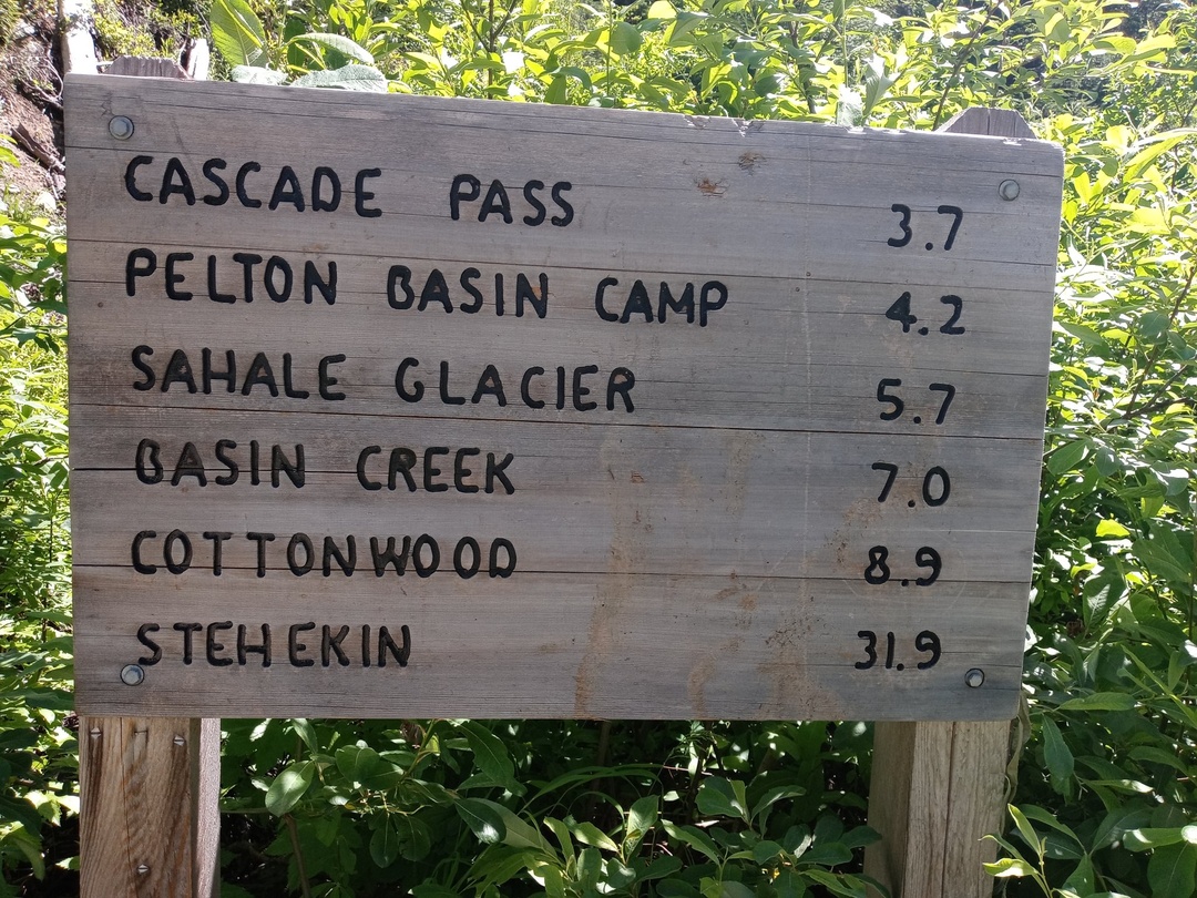 Cascade Pass Trail Sign