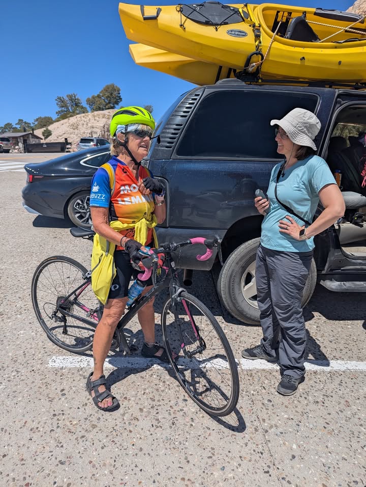 Cyclist at Windy Point Vista