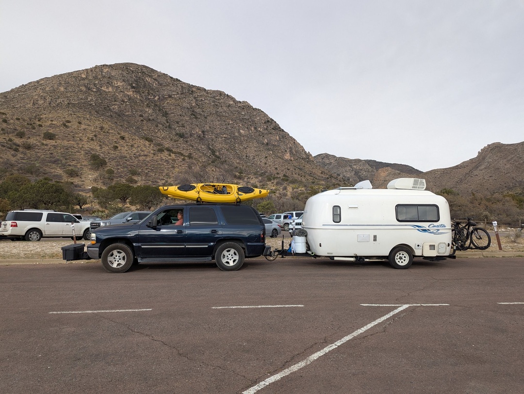 Leaving Pine Springs Campground at Guadalupe Mountains