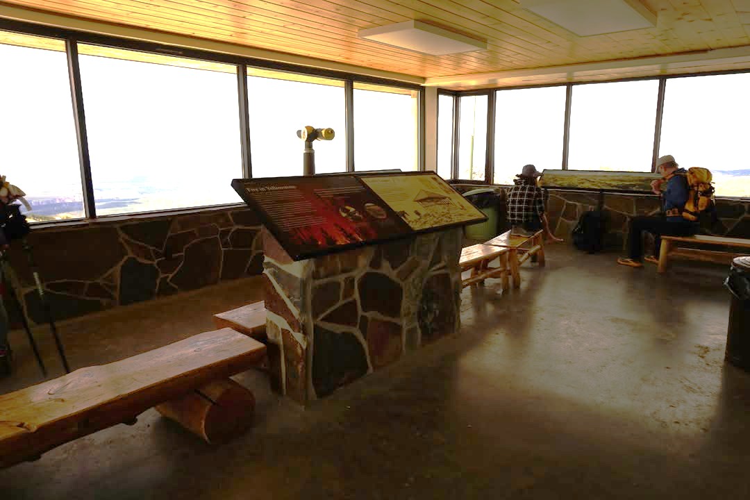 Inside Mount Washburn Lookout Tower